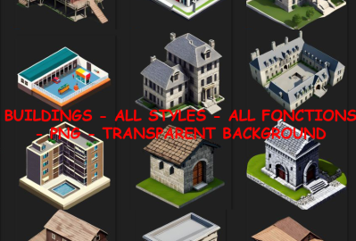 Buildings - Isometric view - PNG transparent main cover image